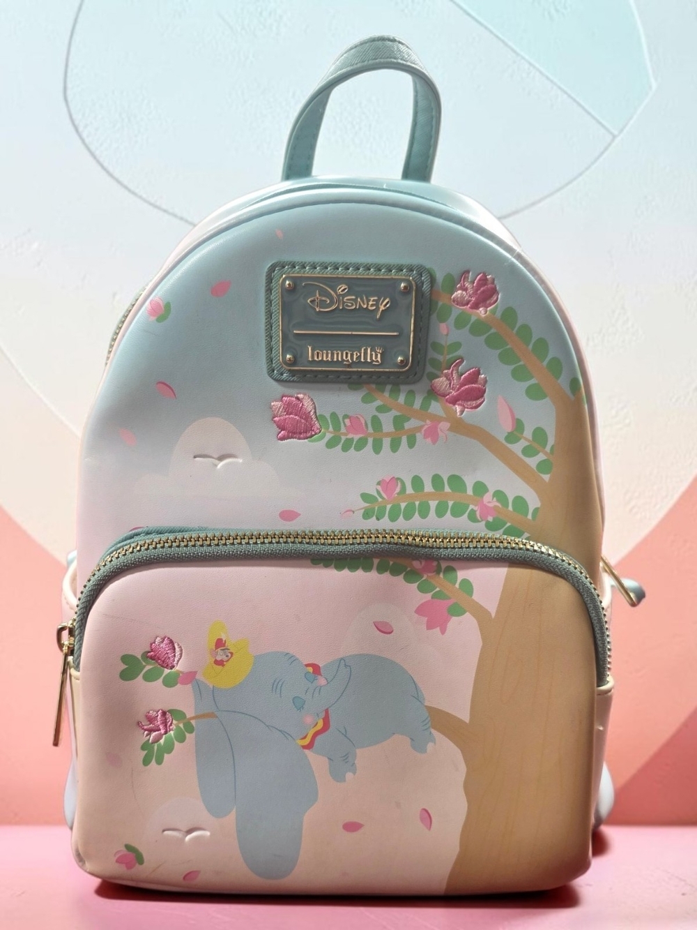 Loungefly pastel pink mint Dumbo kids backpack